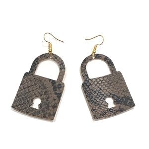 Faux leather earring